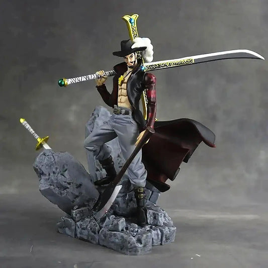 14CM ONE PIECE Anime Figures Dracule Mihawk Top Decisive Battle Action Figure PVC Model Toys Collection Ornaments Doll Fans Gift